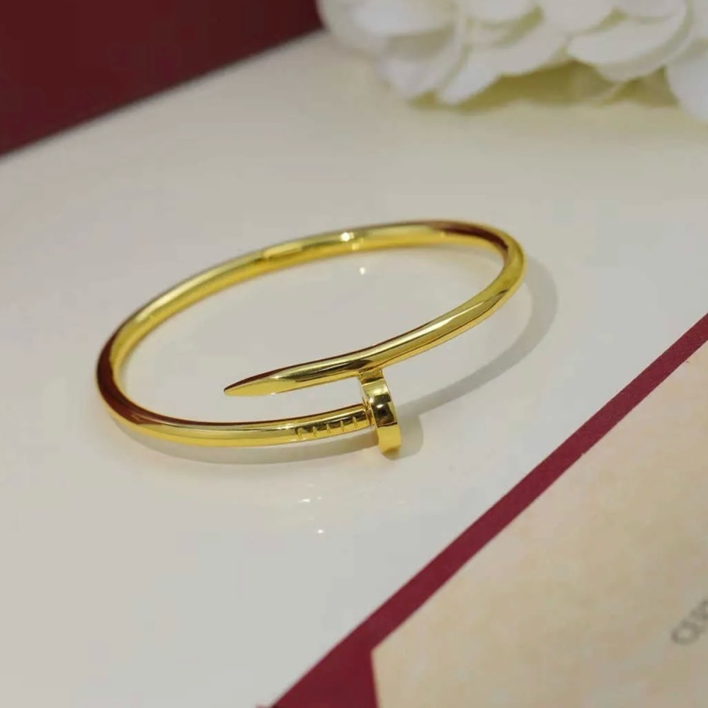 Nail Cuff Bangle Bracelet in Gold